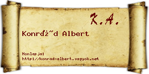 Konrád Albert névjegykártya